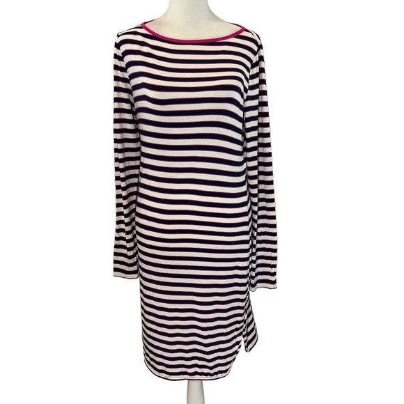 MOTT50 Sun Protective Fashion Navy Blue, White, Pink Striped Dress Cover… - Picture 1 of 8